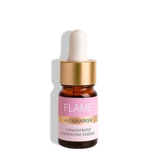 Bottle of Pheromone Oil Perfume for Women 5 ml Flame on a white background